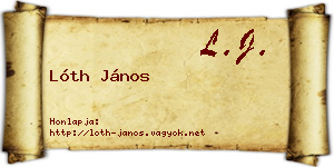 Lóth János névjegykártya