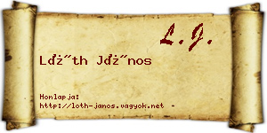 Lóth János névjegykártya